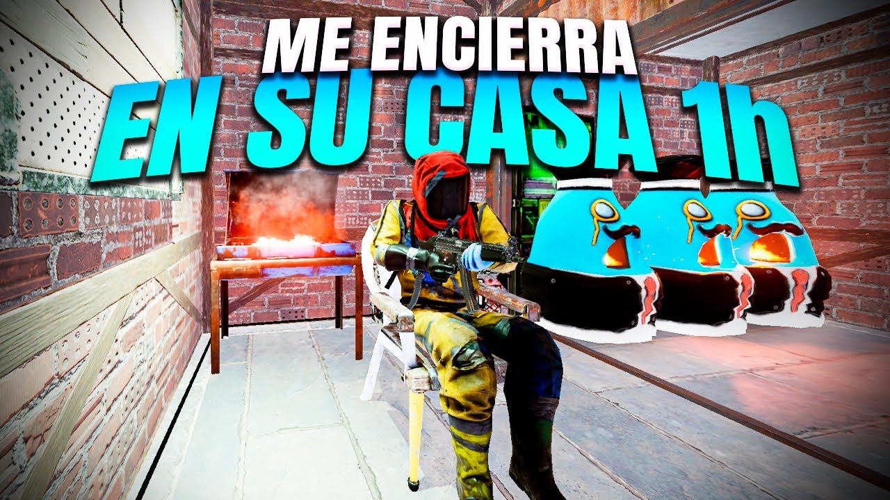 Un RUSO me ENCIERRA 1 HORA en su BASE - RUST - Gameplay español