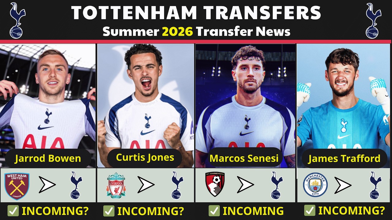 ✅ Tottenham Hotspur Confirmed Transfer News Summer 2026🔥 Ft. Marcos Senesi , C.Jones, Trafford...