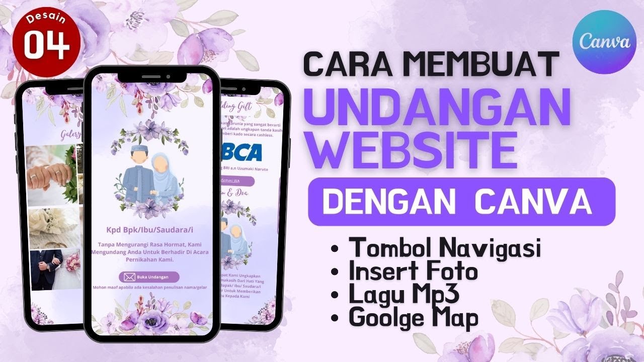 Cara Membuat Undangan Pernikahan Digital Website di canva | undangan canva desain 4