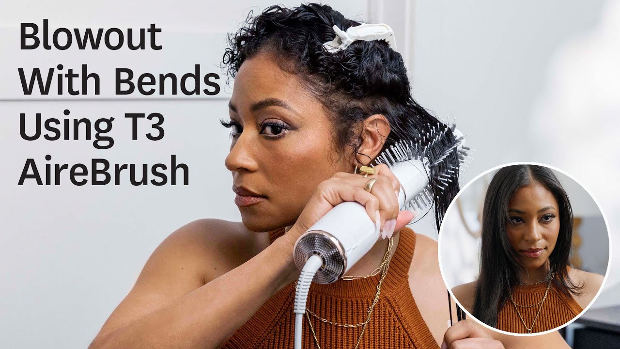 Curly Hair Blowout How-To with the T3 AireBrush Blow Dry Brush