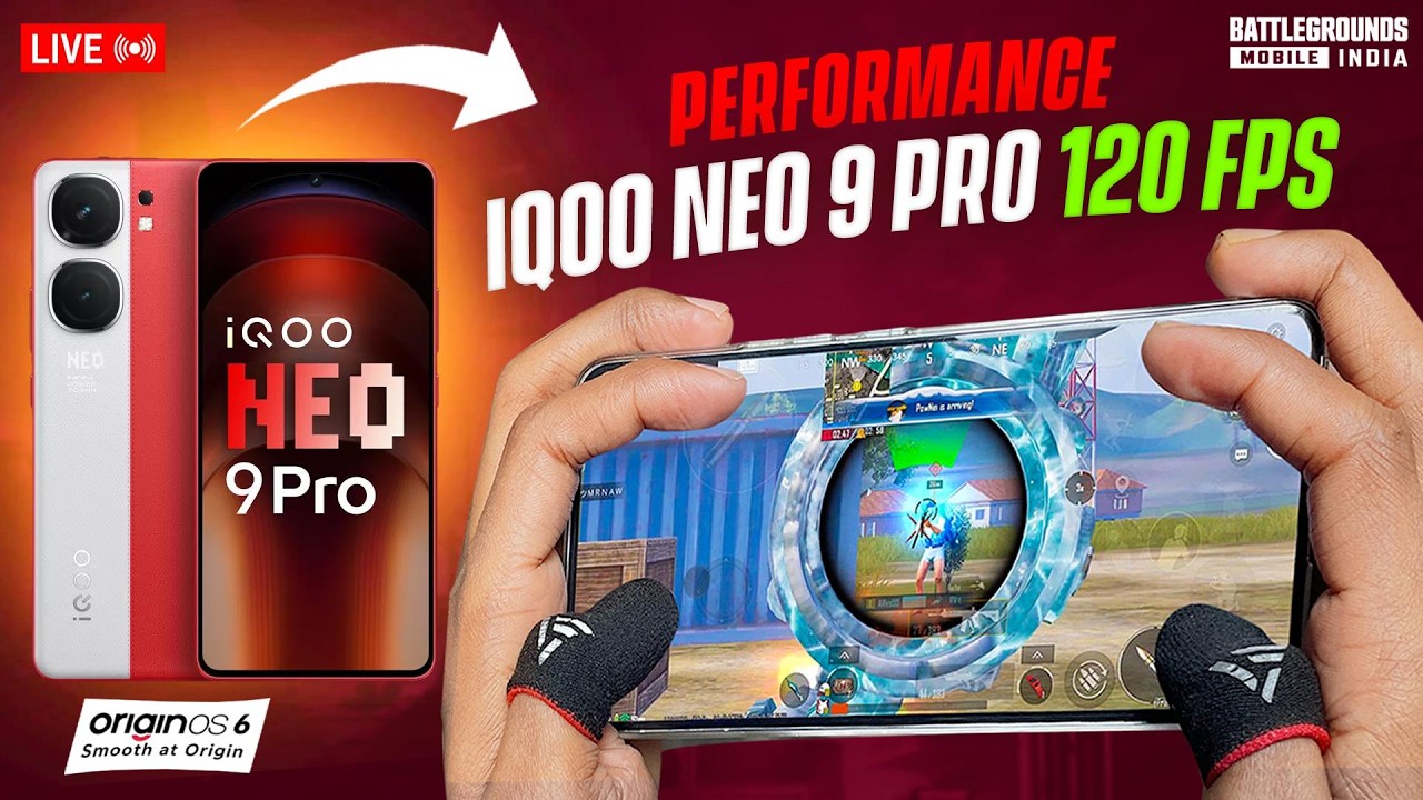BGMI LIVE : IQOO NEO 9 PRO  120 FPS BGMI PERFORMANCE TEST 🔥 FPS METER LIVE 😍