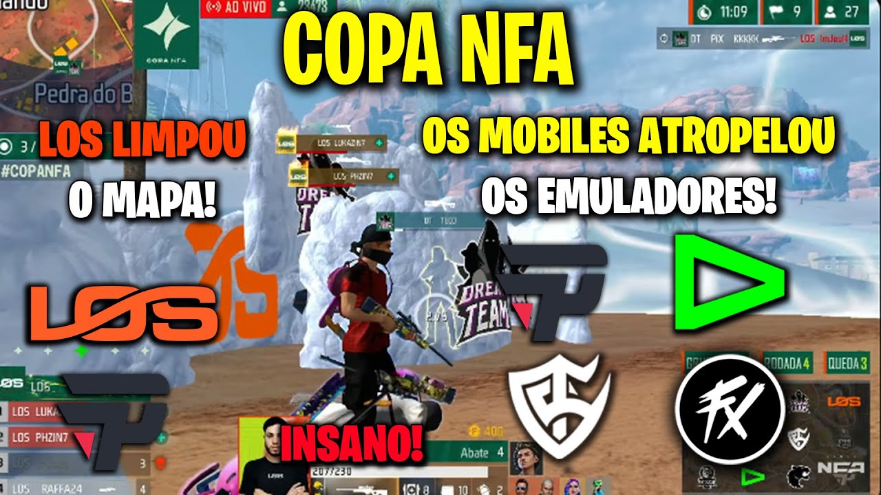 COPA NFA - LOS LIMPOU O MAPA! LOUD PAIN TEAM SOLID FLUXO OS MOBILES QUEBRANDO OS EMULADOR! CLIPS FF