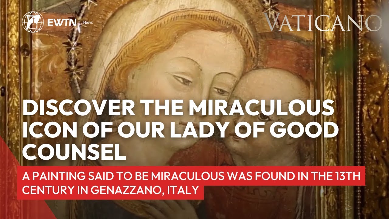 The Miraculous Icon of Our Lady of Good Counsel in Genazzano, Italy visited by Pope Leo XIV