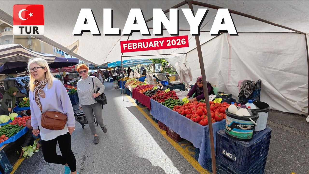 Alanya Mahmutlar Saturday Farmers Market | Antalya Turkiye | February 2026 [4K HD]