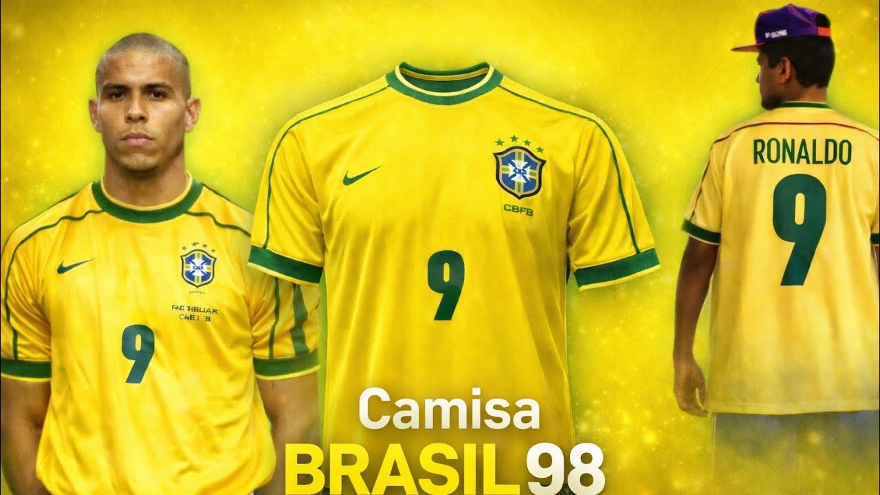 Camisa Nostálgica Brasil 1998 Direto da CSSBUY. Essa tem história