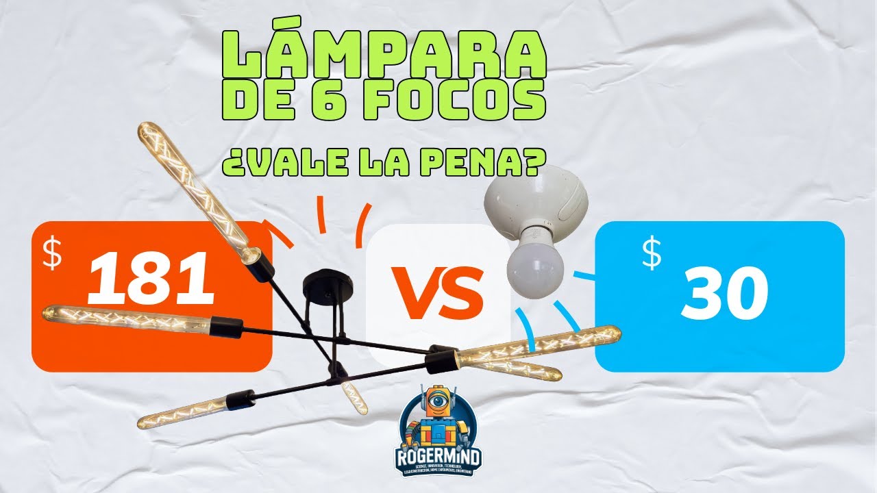 Lámpara de techo colgante y moderna con 6 focos, ¿Vale la pena? Armado, instalación y prueba.
