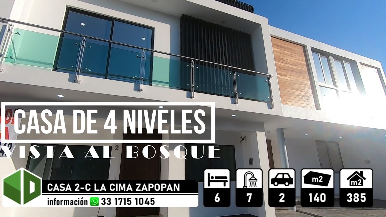 VENDIDA - CASA 4 NIVELES SÓTANO Y ROOF GARDEN 2-C LA CIMA ZAPOPAN JALISCO