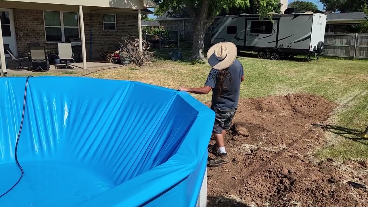 Installing Doughboy liner for above ground pool install