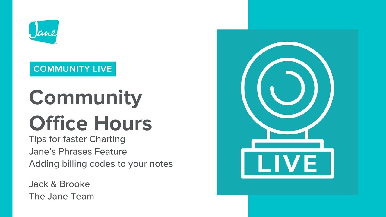 Jane App - Community Office Hours: Tips for Faster Charting