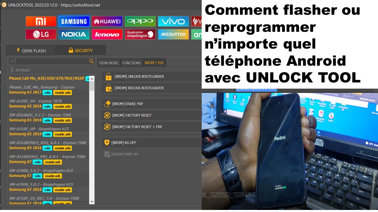 flasher, reprogrammer téléphone avec UNLOCK TOOL