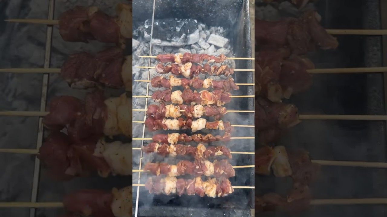 Zirve de &ccedil;&ouml;p şiş - Shish kebab at the summit #outdoorcooking