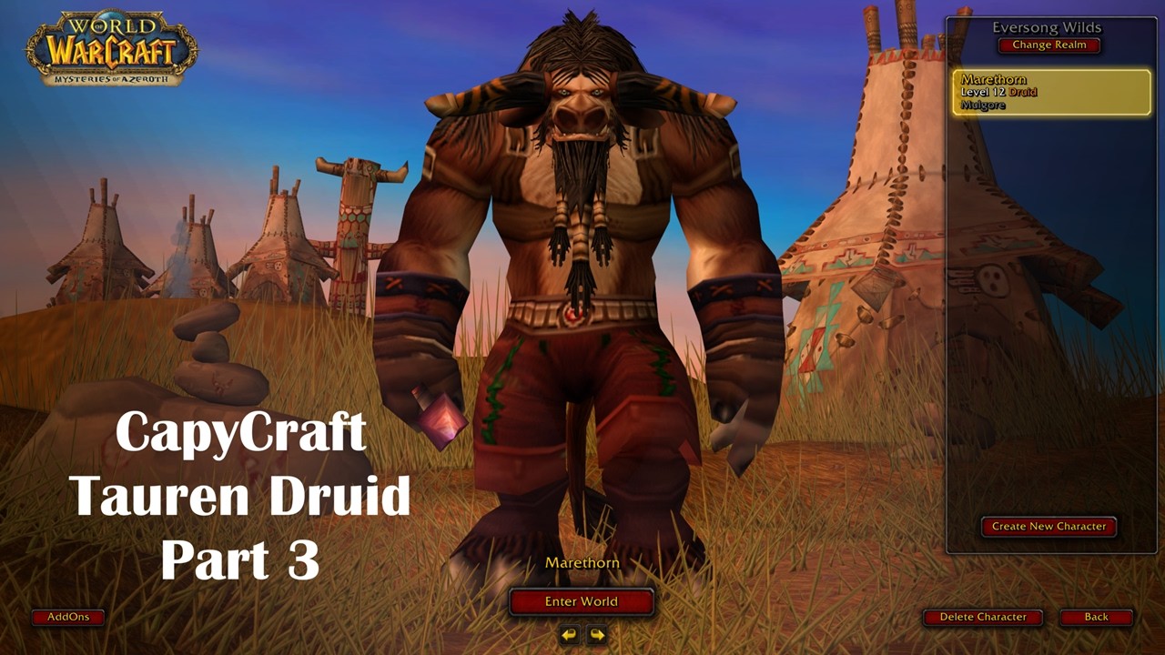 Capycraft Tauren Druid Longplay - Part 3| Classic+ WoW Chill Relaxing Gameplay & Leveling