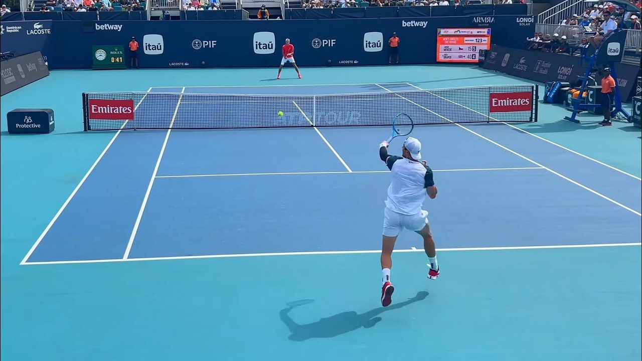 Draper vs Mensik Miami 2025 Court Level View [4K 60FPS]
