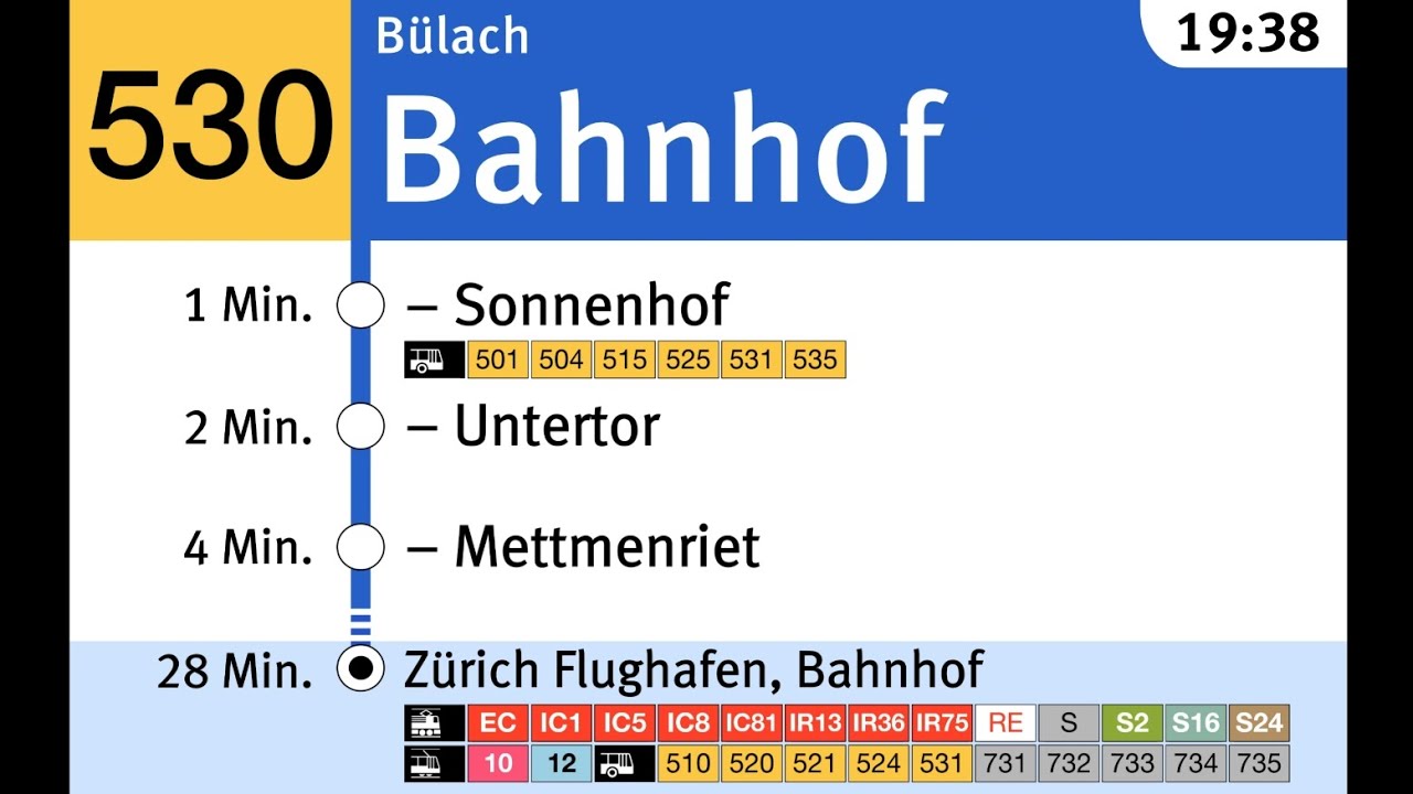 PostAuto/ZVV Ansagen, 530 (Bülach, Bahnhof - Zürich Flughafen)