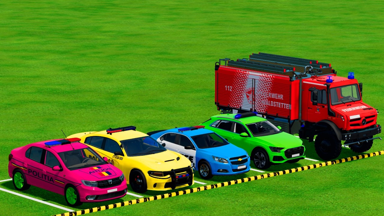 CHEVROLET, DACIA, AUDI, LAND ROVER POLICE CARS VOLKSWAGEN AMBULANCE EMERGENCY TRANSPORTING FS22