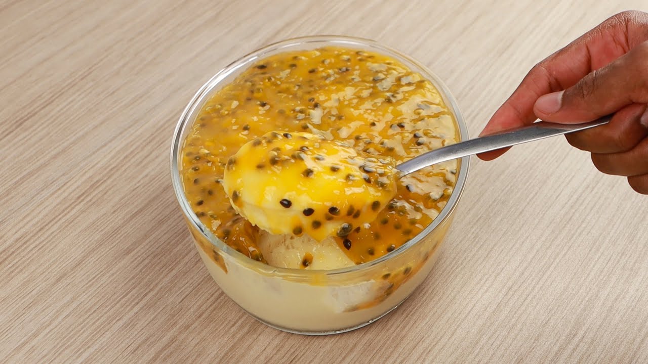 Mousse cremoso de maracujá com apenas 3 ingredientes! Fácil e deliciosa