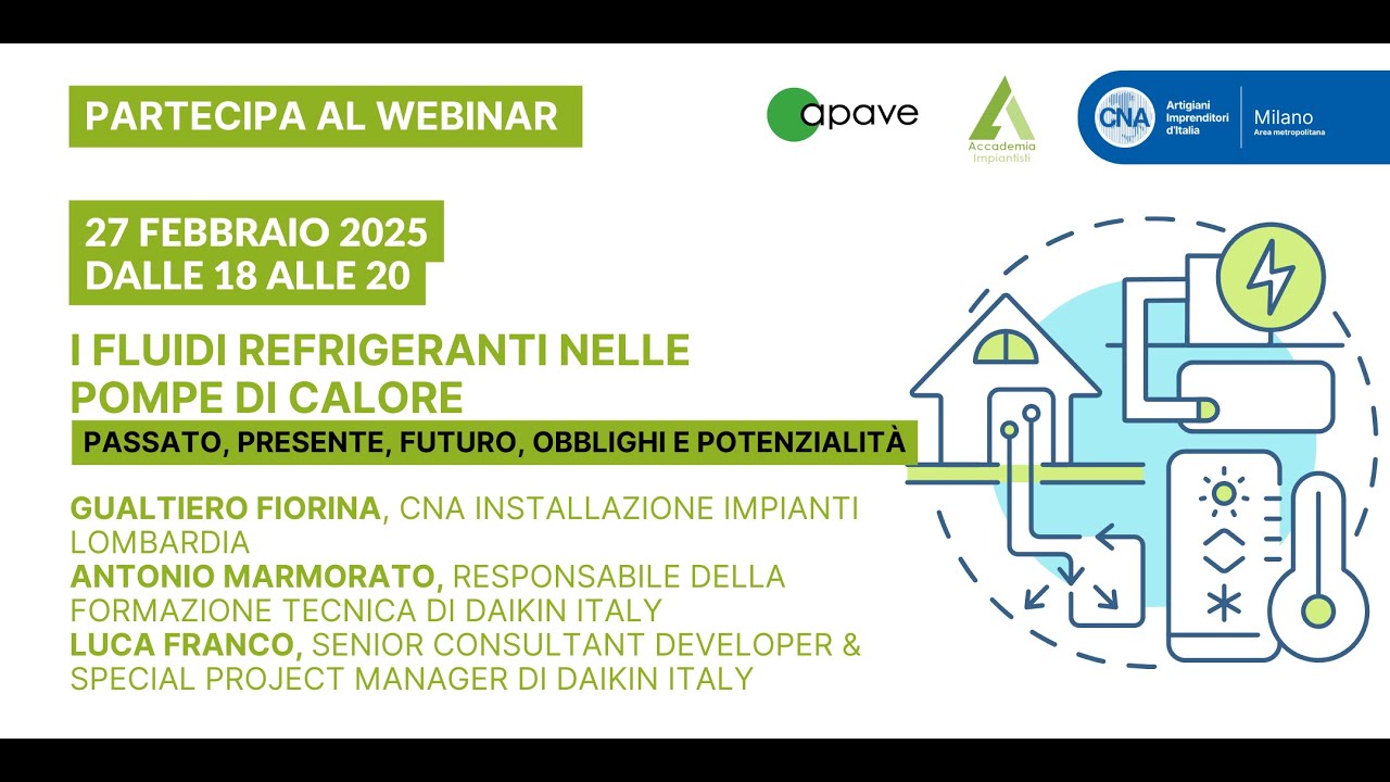 I FLUIDI REFRIGERANTI NELLE POMPE DI CALORE - 27/02/2025