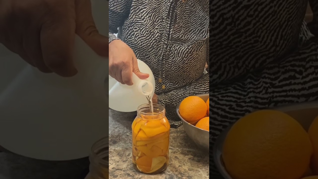 Чистящее средство из апельсиновой цедры с уксусом своими руками #jaritup