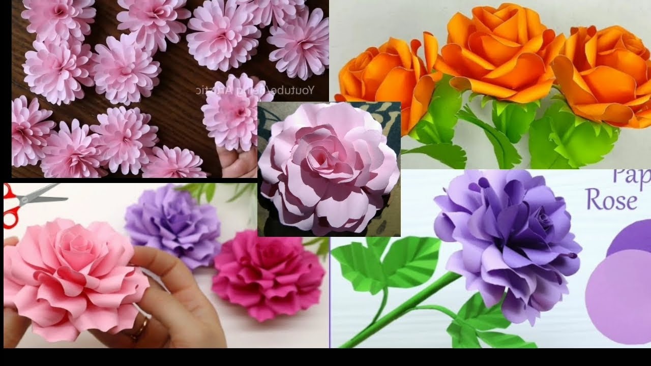 Simple and beautiful paper 🌹- paper craft - Diy flowers - home decoration 🌹🌹