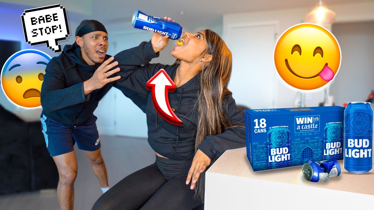 DRINKING BEER IN FRONT OF MY BOYFRIEND TO SEE HIS REACTION! *BAD IDEA*