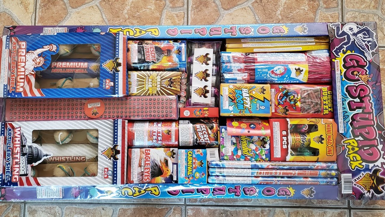 Unboxing Go Stupid Pack Firework assortment Outlaw brand 2021