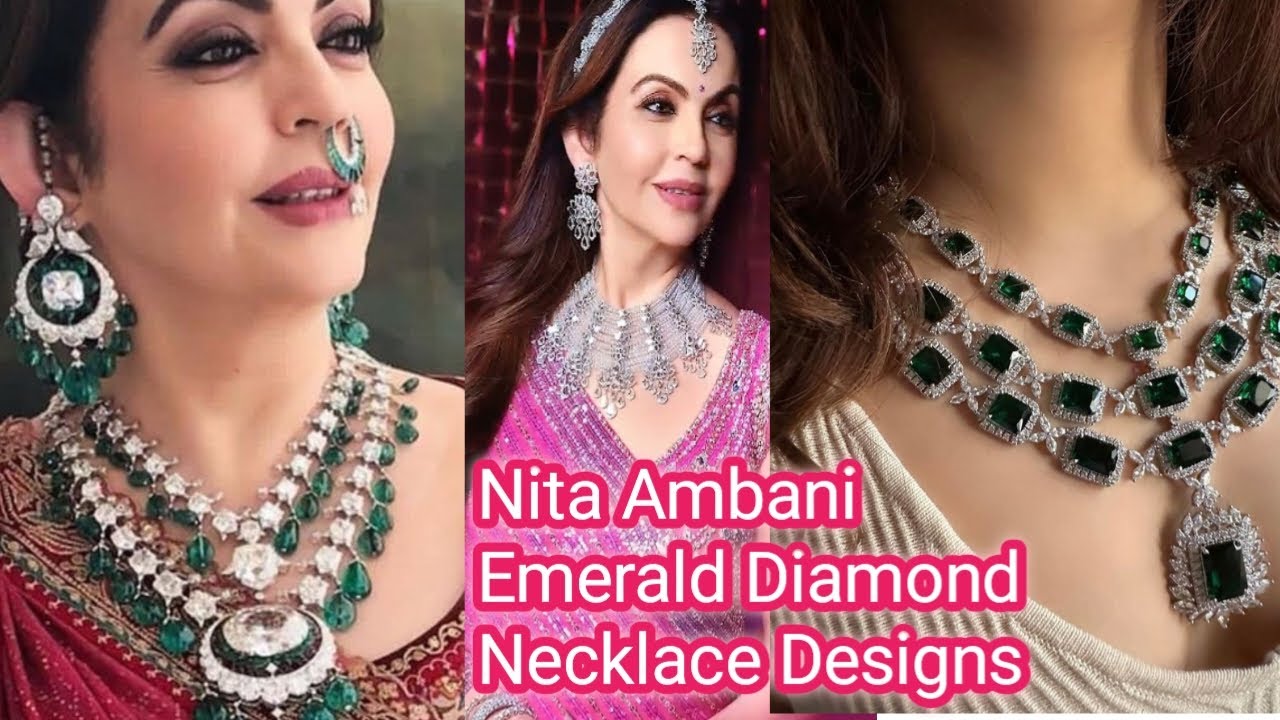 Ambani Inspired Emerald Diamond  jewellery  collection |Nita Ambani Inspired Emerald necklace design