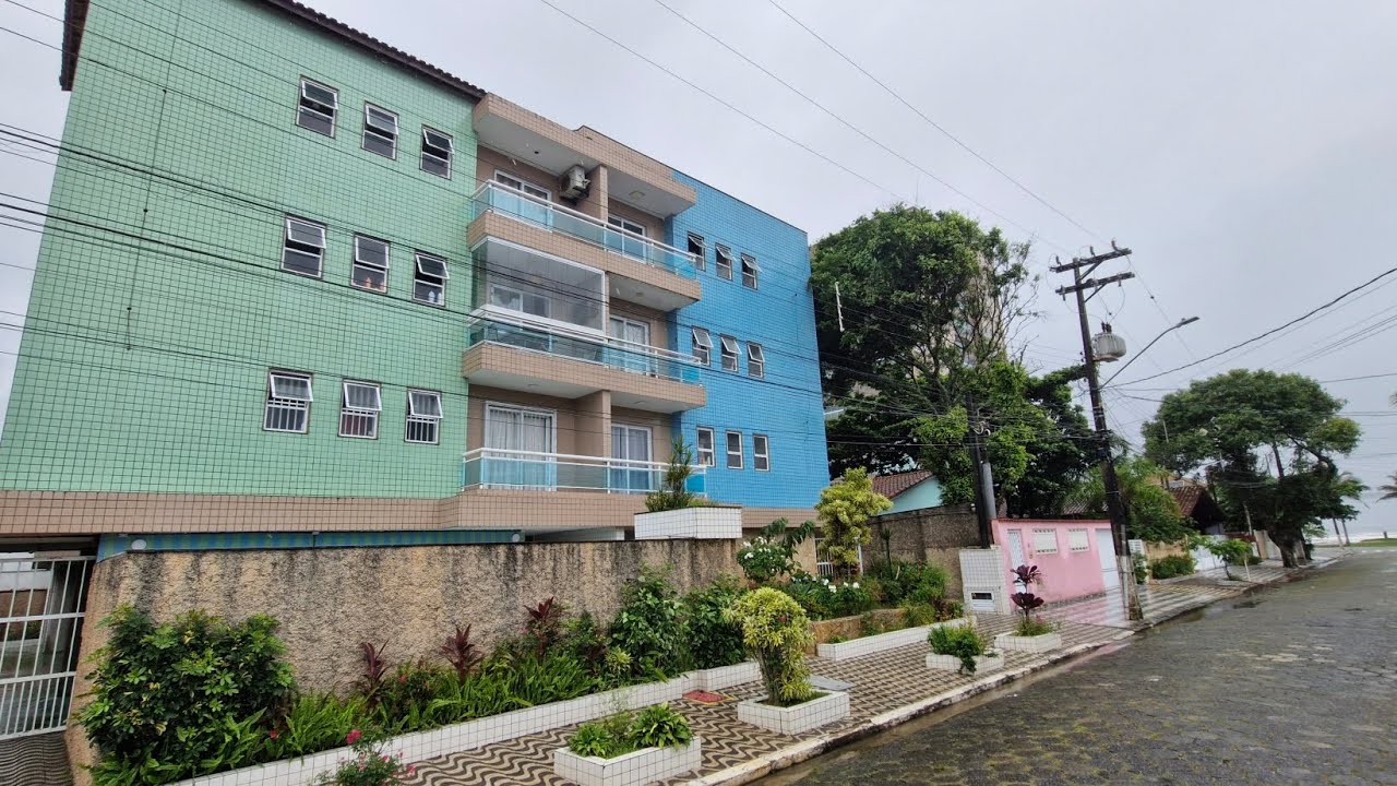 Apartamento 1 dormitório a 100 metros da praia e vista mar no Jardim Real 