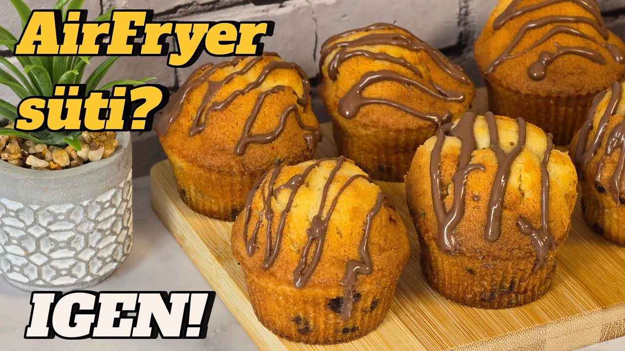 Vaníliás AirFryer Muffin tejcsokival | Gábor a Házi Pék