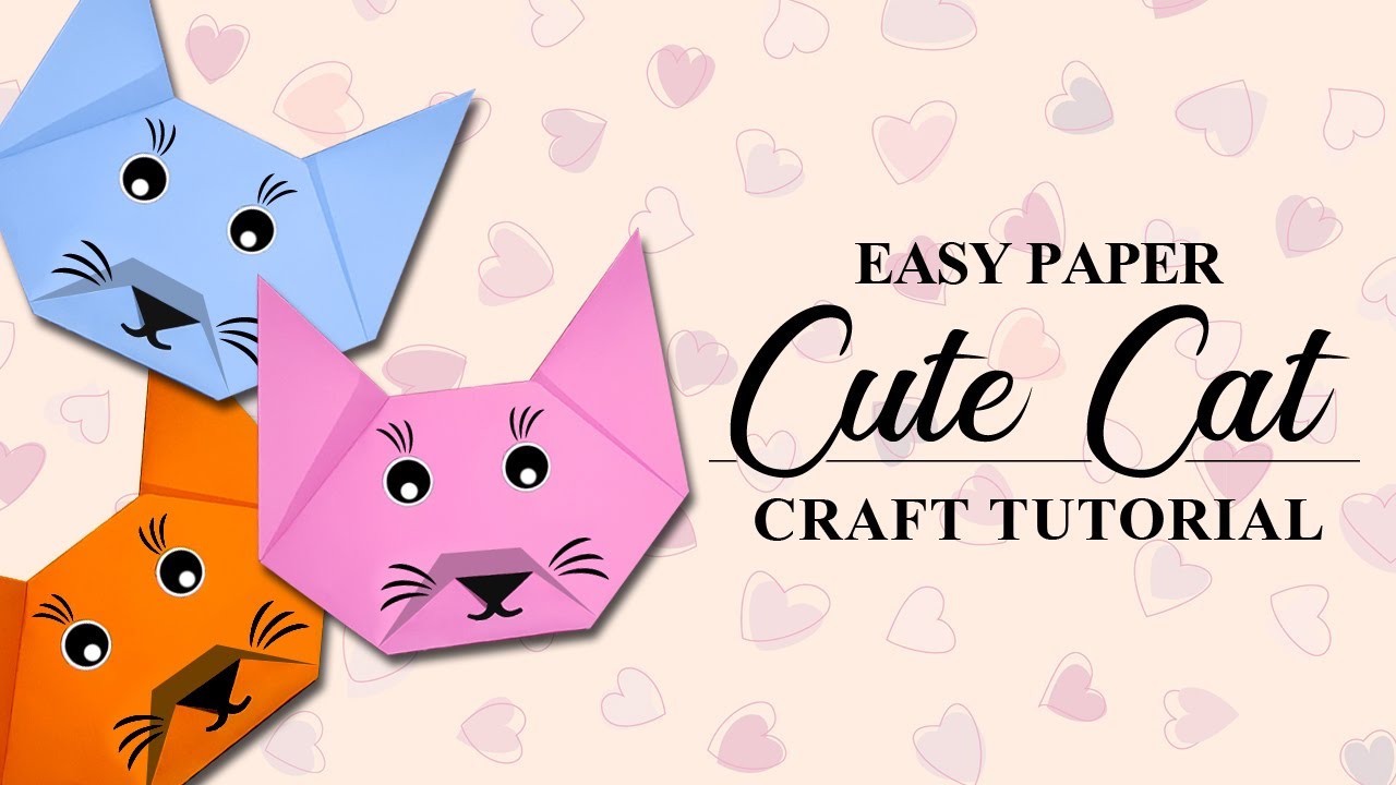 How to make cute cat with paper tutorial | Origami cat | Easy paper craft cat