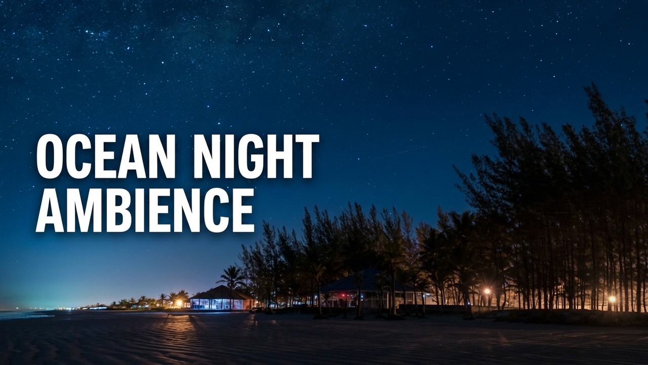 Ocean Night Sleep Music &mdash; Peaceful Beach Ambience | 1 Hour