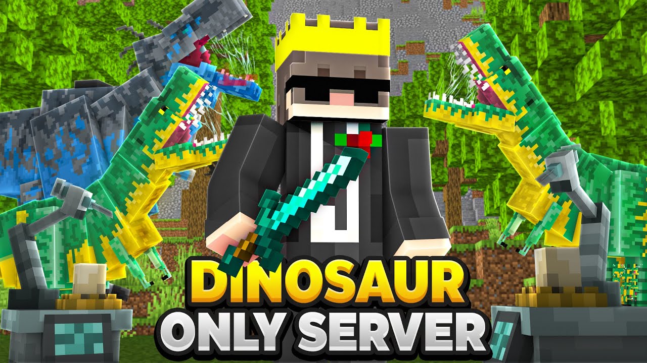 I Joined a 'ONLY DINOSAUR' Minecraft Server!