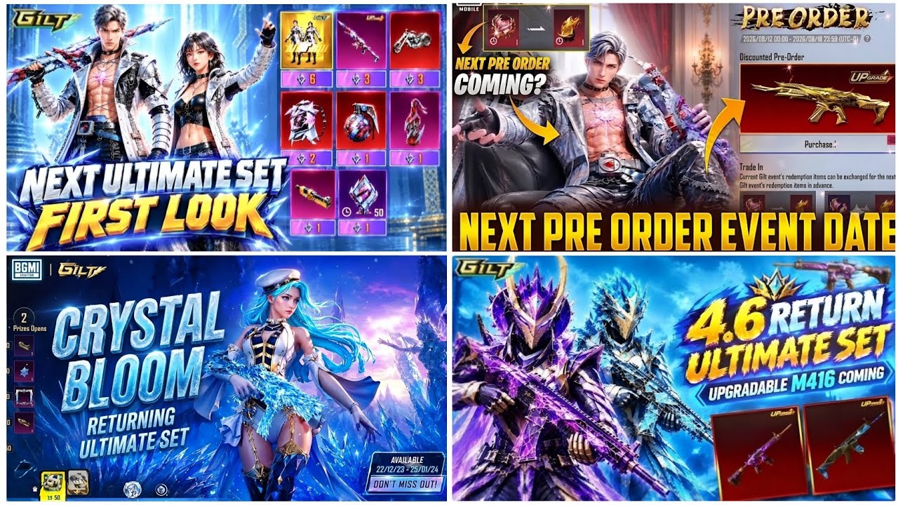 🔴NEXT ULTIMATE SET BGMI 4.6😍| NEXT PRE ORDER BGMI🔥| UMP GLACIER RETURN & BGMI RETURNING ULTIMATE SET
