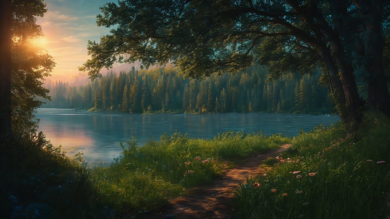 Lakeside Forest – 8 Hours of Calm Nature Sounds for Relaxation