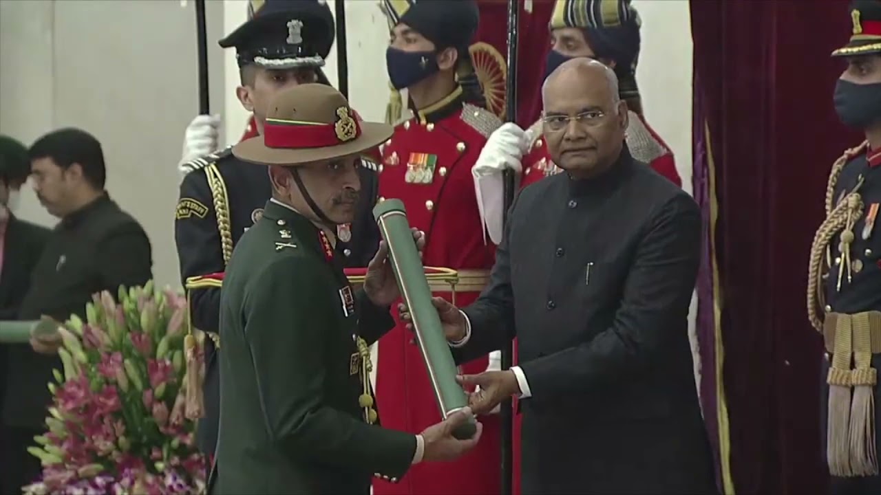 President Kovind presents Ati Vishisht Seva Medal to Major General Ram Chander Tiwari,