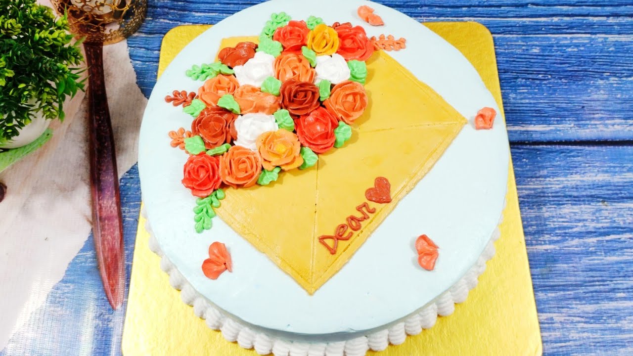 ভ্যানিলা কেক | ৫ ডিমের ভ্যানিলা কেক | Letter Theme Flower Cake | Easy Vanilla Cake Recipe |