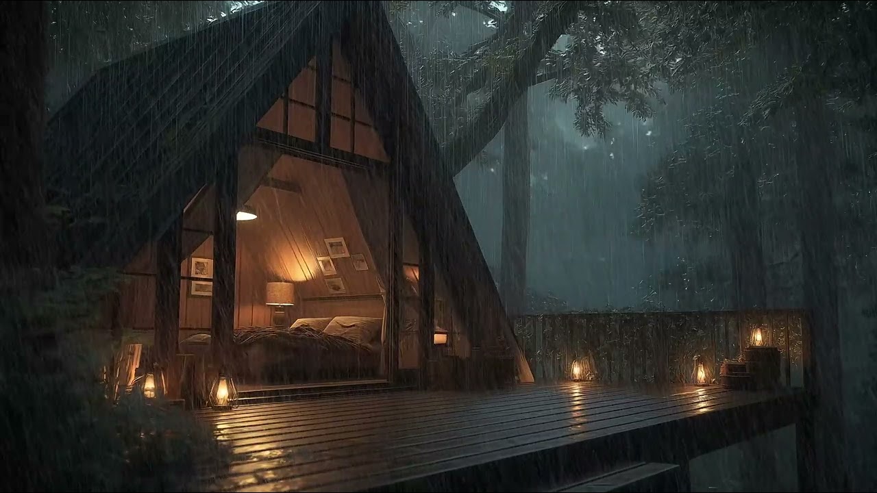 Forest Rain at Night for Deep Sleep | Calm Nature Sounds, Stress Relief, Relaxation & Better Sleep