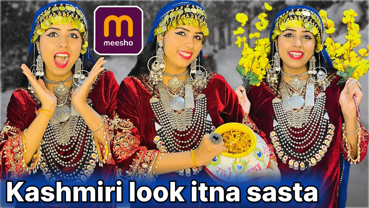 HOW TO GET DRESSED AS KASHMIRI FT. MEESHO || KASHMIRI DRESS & JWELLERY FROM MEESHO 