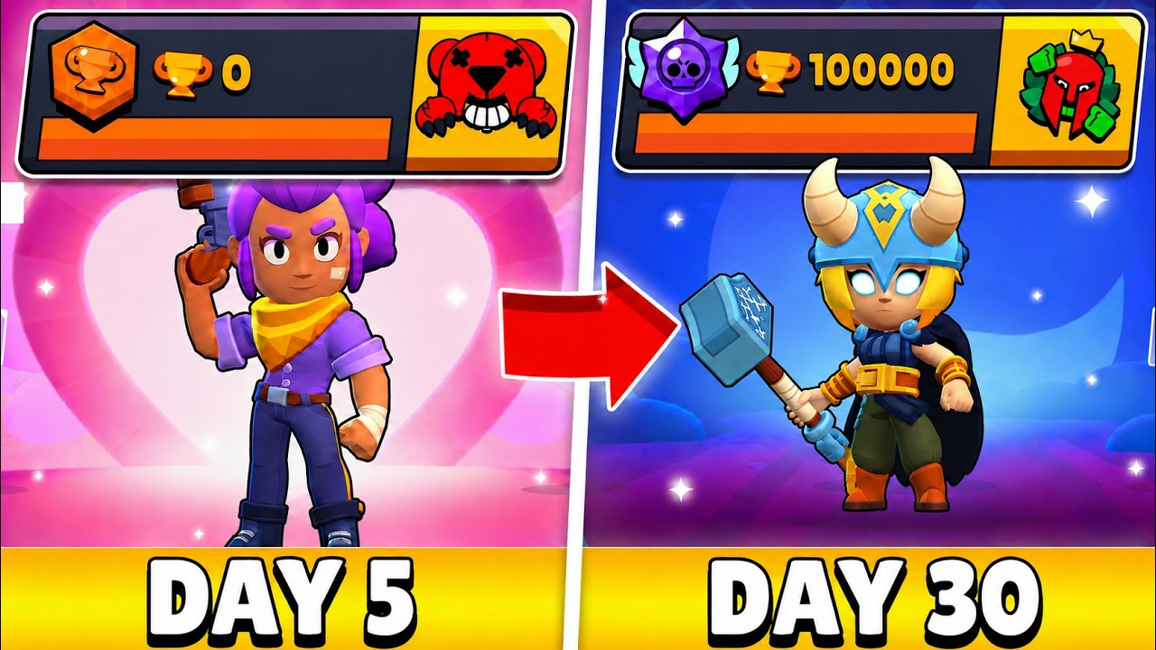 100K TROPHIES🏆 IN 30 DAYS | DAY 5 | Brawl Stars push