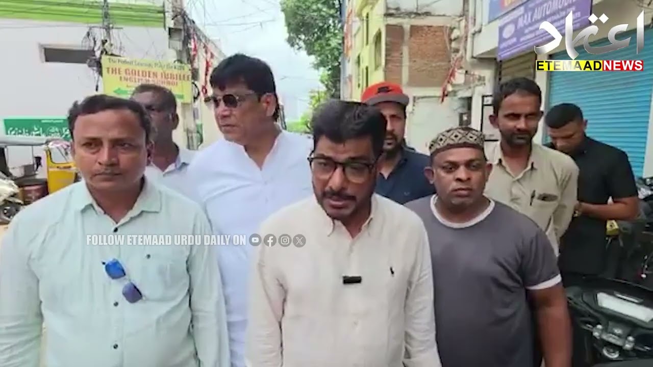 AIMIM MLA Jaffar Hussain Meraj Inspects Emergency Box Drain Work at Moula Ka Chilla