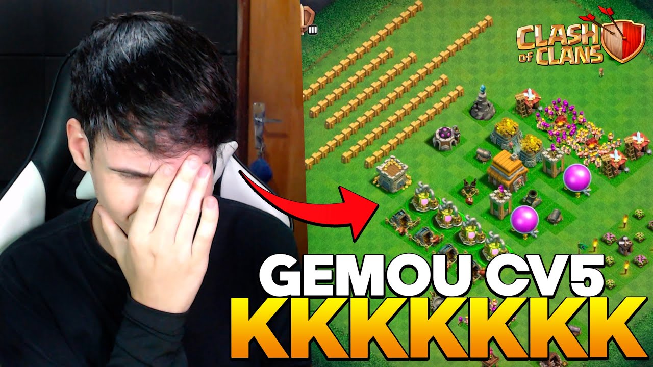 O INSCRITO GEMOU A VILA KKKKKKKK VISITANDO INCRITOS #93 CLASH OF CLANS
