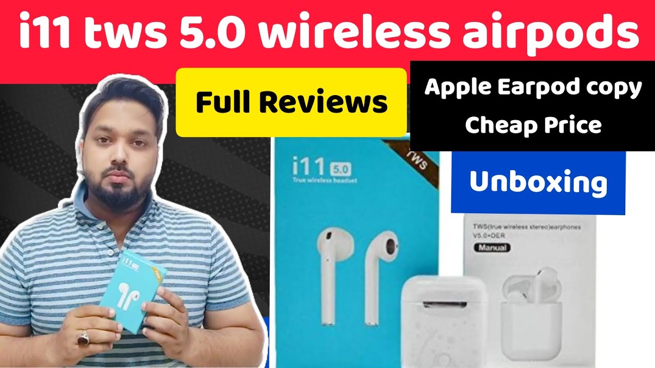 i11 tws 5.0 Wireless Bluetooth Earpod Full Reviews/Apple clone Earpod Very Cheap Price 2020.