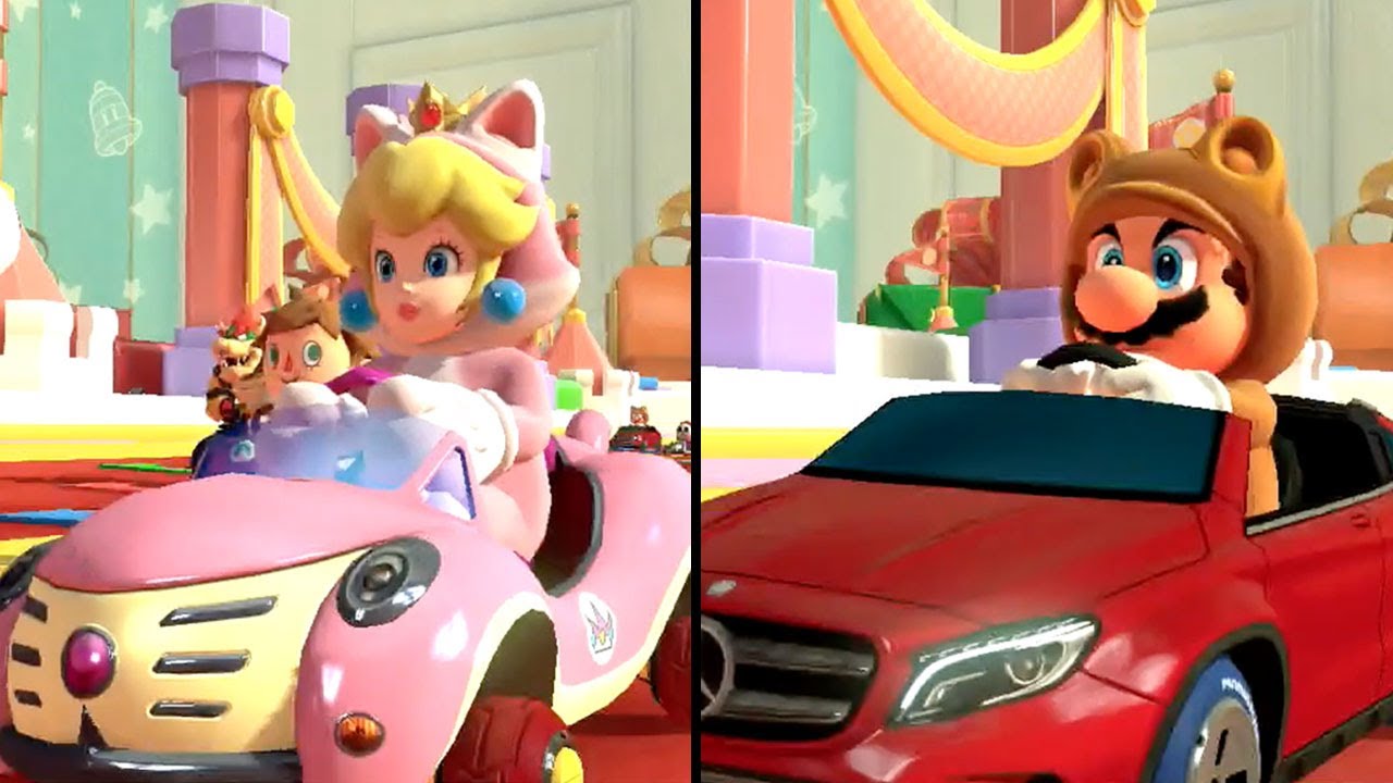 Mario Kart 8 Deluxe - Multiplayer - Bell Cup 200cc - Cat Peach vs Tanooki Mario