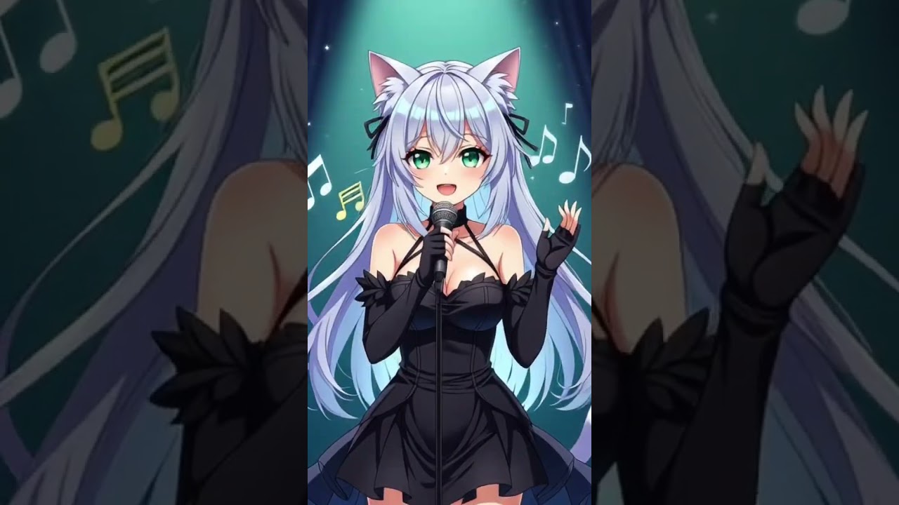 歌う猫娘　ノーランズ　Animated Catgirl Lip-Syncs to “Sexy Music” (The Nolans)