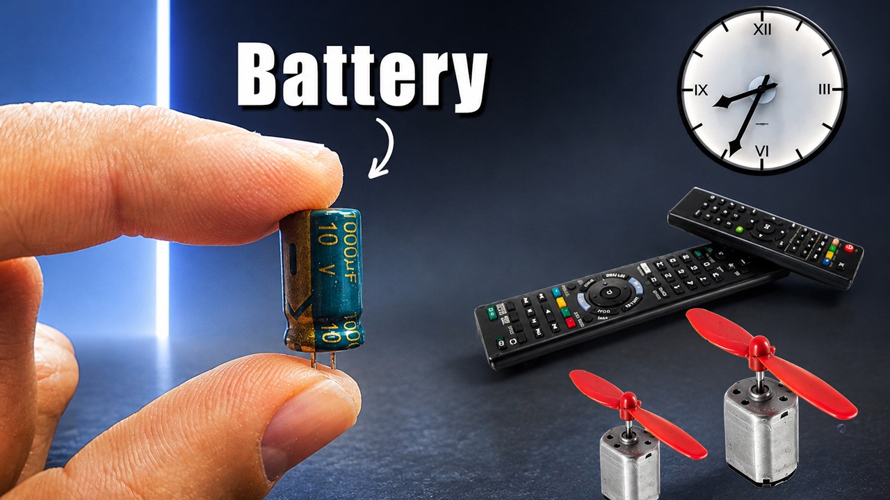 How to turn a 100µF capacitor into a 3.7V battery | DIY secret power source!