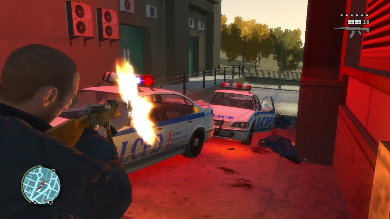 GTA 4 Niko Gun Store Shootout+ Six Stars Escape
