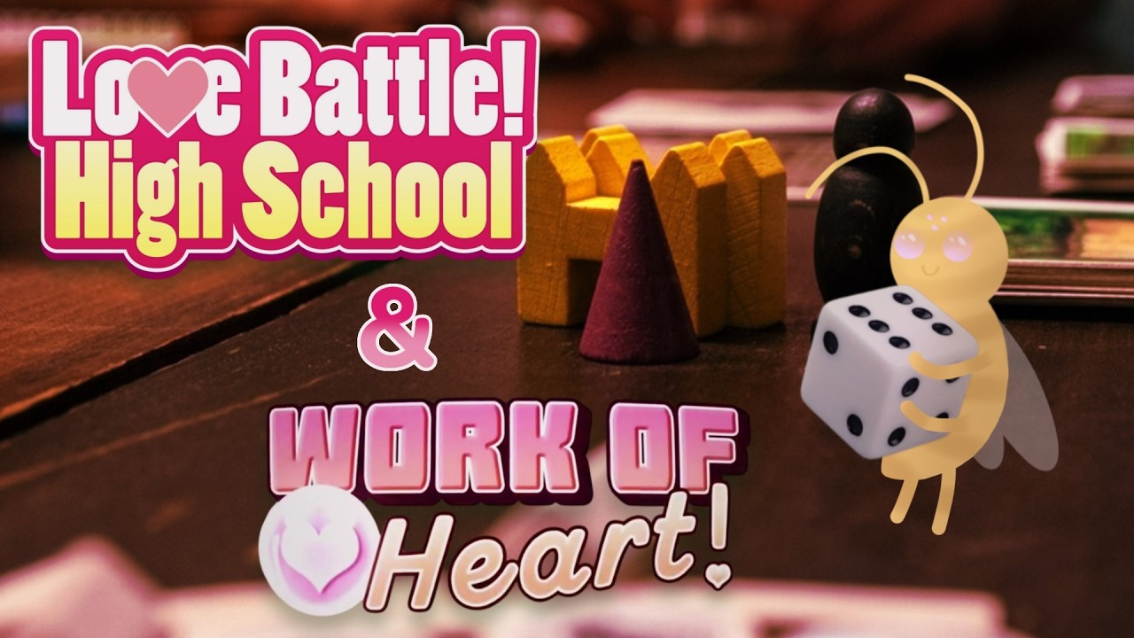 Trying some dating sim boardgames! [Love Battle! High School & Work of Heart!]