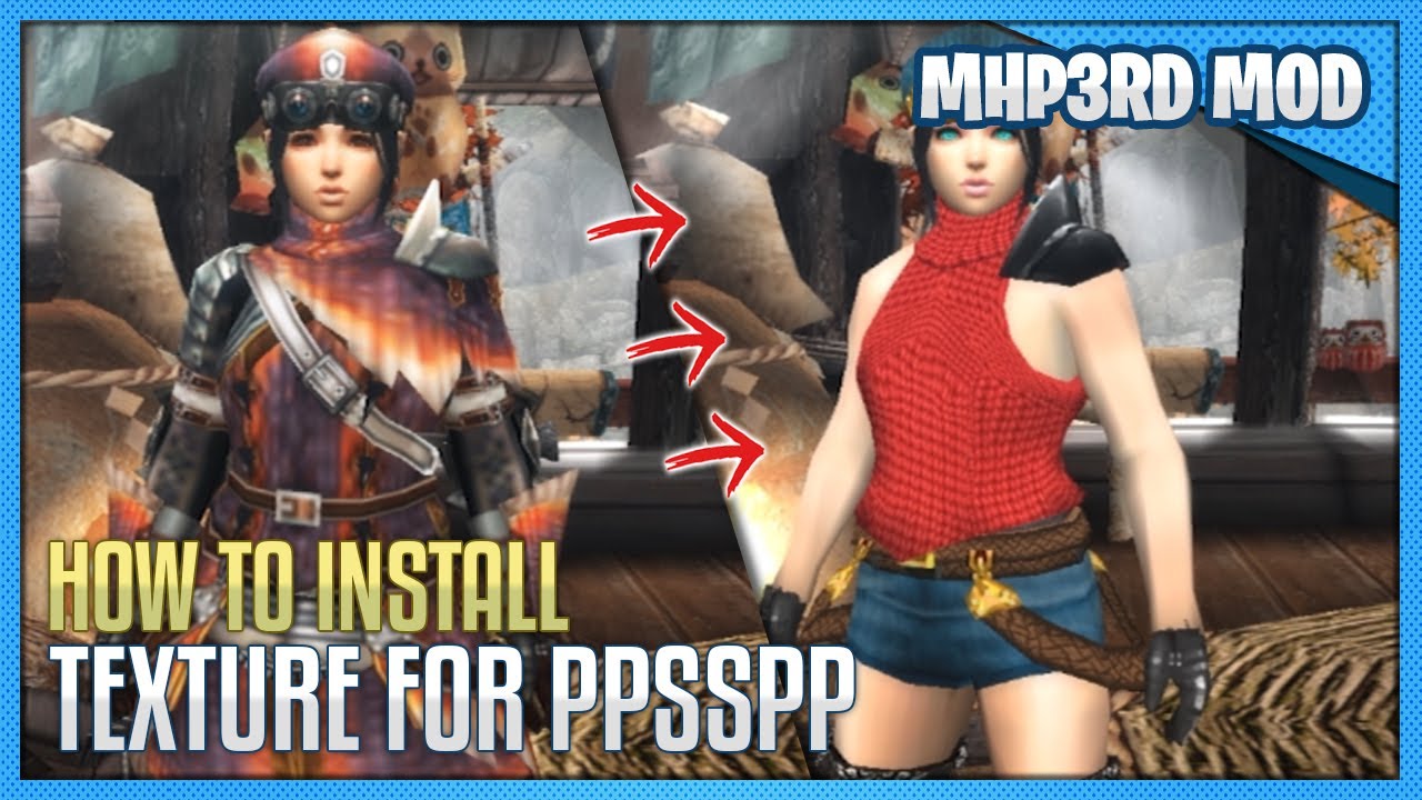 HOW TO INSTALL TEXTURE MOD ON MONSTER HUNTER PORTABLE 3RD PPSSPP - MHP3RD