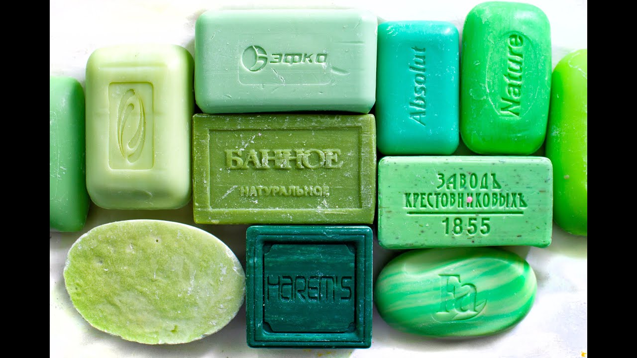 ASMR Soap. Dry soap cutting. GREEN SET. Sleep help video