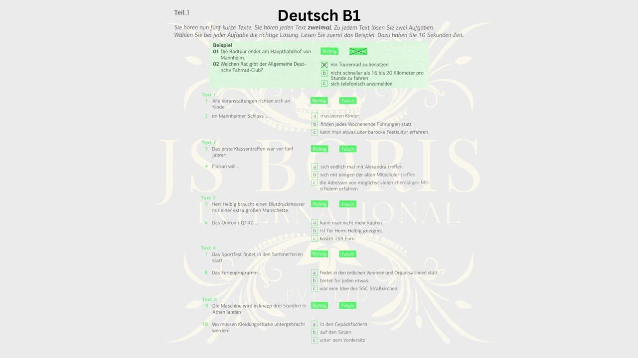 Hören Goethe B1 2024-2025 Latest pattern #goetheb1hören #goetheb1 #b1hören