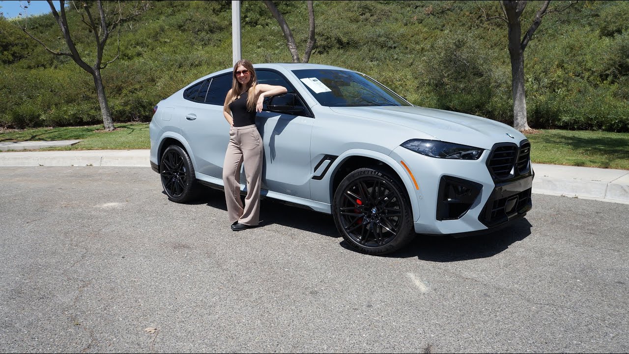 Обзор нового BMW X6M 2024 года в цвете Brooklyn Grey / 22-дюймовые диски M / Звук выхлопа / Обзор...